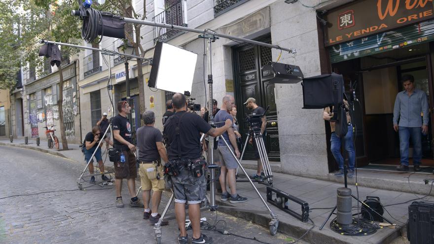 Imagen de rodaje en calle de Madrid