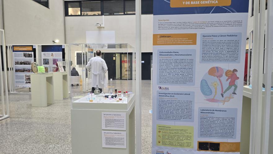 Paneles informativos en una exposición