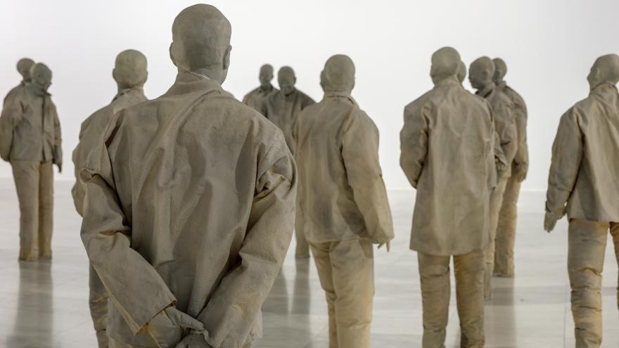 Piezas de la exposición de Juan Muñoz