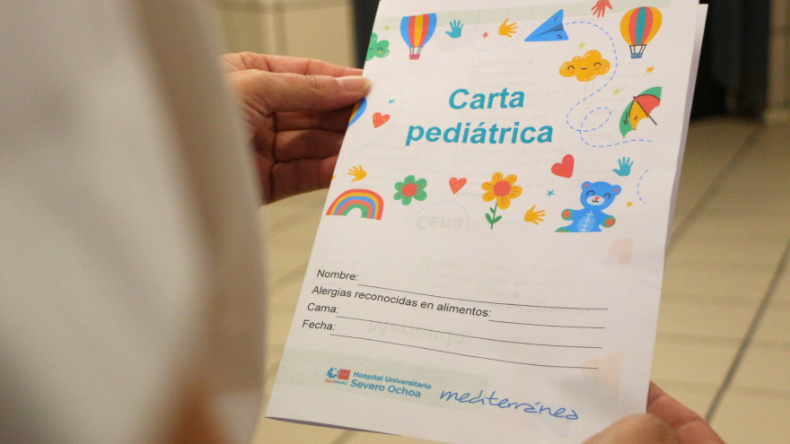 Carta pediátrica con formulario para detectar posibles alergias no notificadas