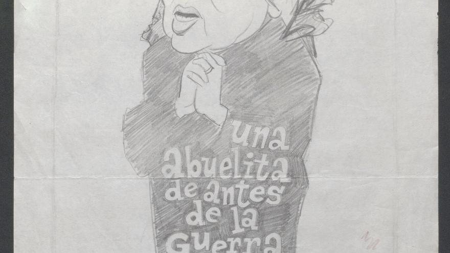 Boceto de Jano, para el cartel de la película "Una abuelita de antes de la guerra". Colección gráfica Jano (BRM) Boceto de JANO