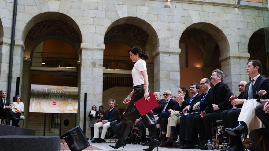 Díaz Ayuso preside el acto de homenaje a los 21 teatros centenarios La presidenta Isabel Díaz Ayuso durante el acto de homenaje