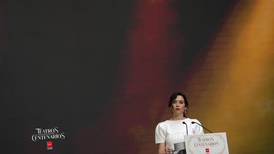 Díaz Ayuso preside el acto de homenaje a los 21 teatros centenarios La presidenta Isabel Díaz Ayuso durante el acto de homenaje