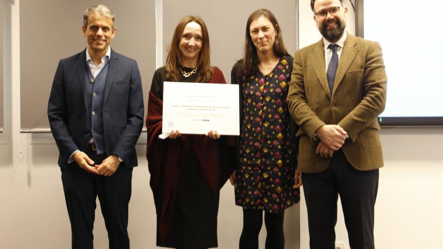 presidente de UNICEF Madrid, Director general de Educación de la Comunidad de Madrid, coordinadora de bienestar junto a la Directora del Aula