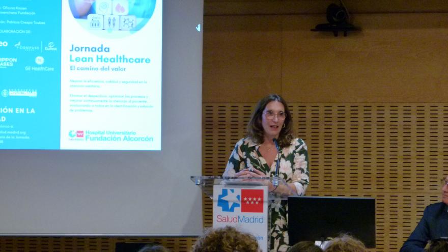Ana Cabrero, Directora General de Infraestructuras sanitarias de la Consejería de Sanidad durante el cierre de la jornada