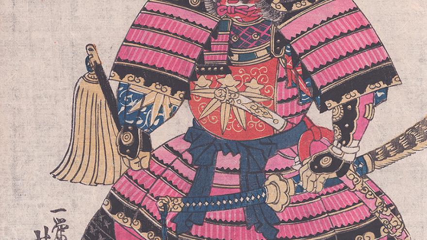 Hombre con armadura japonesa