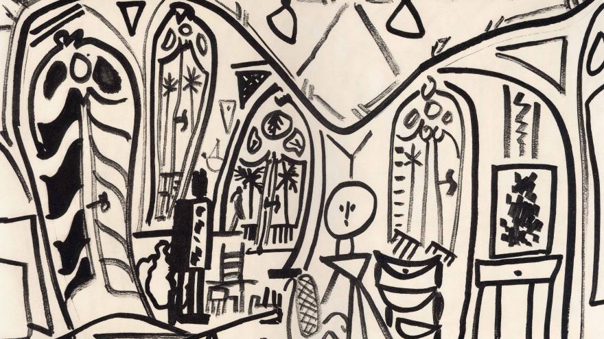 Dibujo de una estancia interior