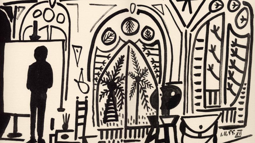 Dibujo de una estancia interior