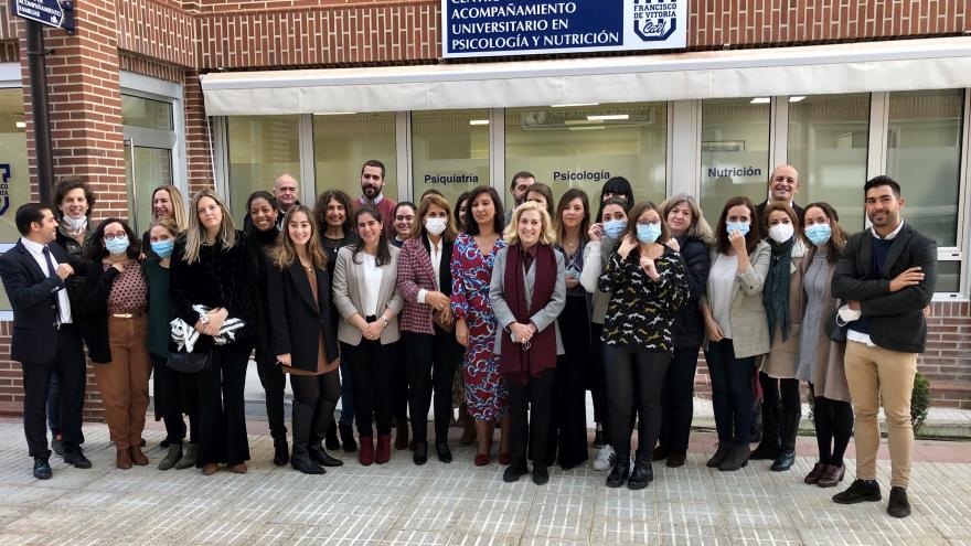 Concepción Dancausa durante la inauguración de un Centro de Acompañamiento Integral en Pozuelo de Alarcón