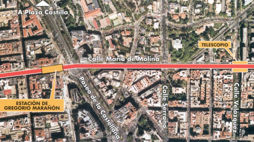 Fotografía aérea de la zona de actuación de las obras de Línea 7. Tramo: Avenida de América-Gregorio Marañón