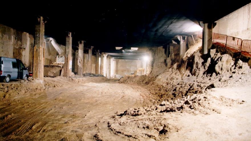 Vista de la estación Gregorio Marañón durante su construcción
