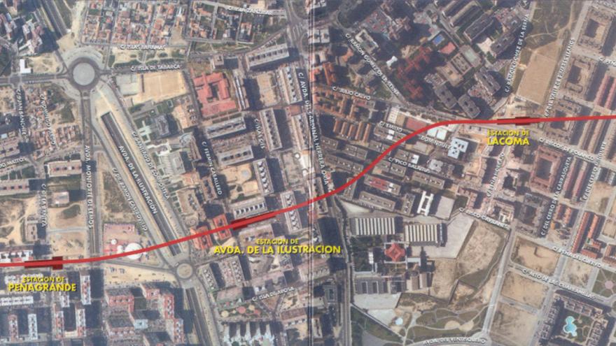 Esquema aéreo de las obras