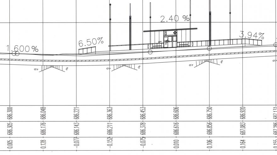 Perfil longitudinal estación Palas de Rey