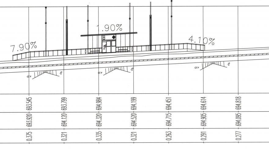 Perfil longitudinal estación Las Tablas