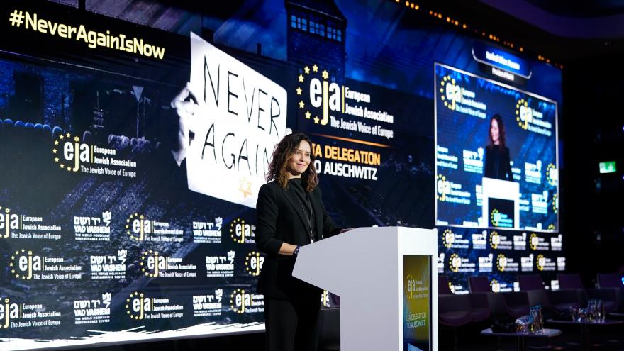 La presidenta durante el evento de The European Jewish Association