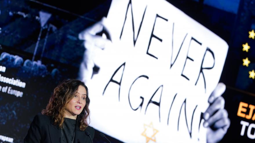 La presidenta durante el evento de The European Jewish Association