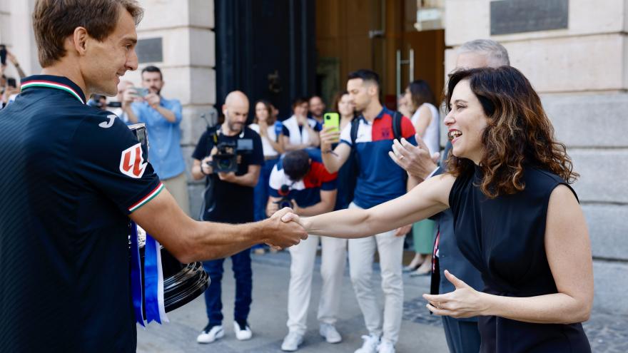 La presidenta durante el acto de recibimiento