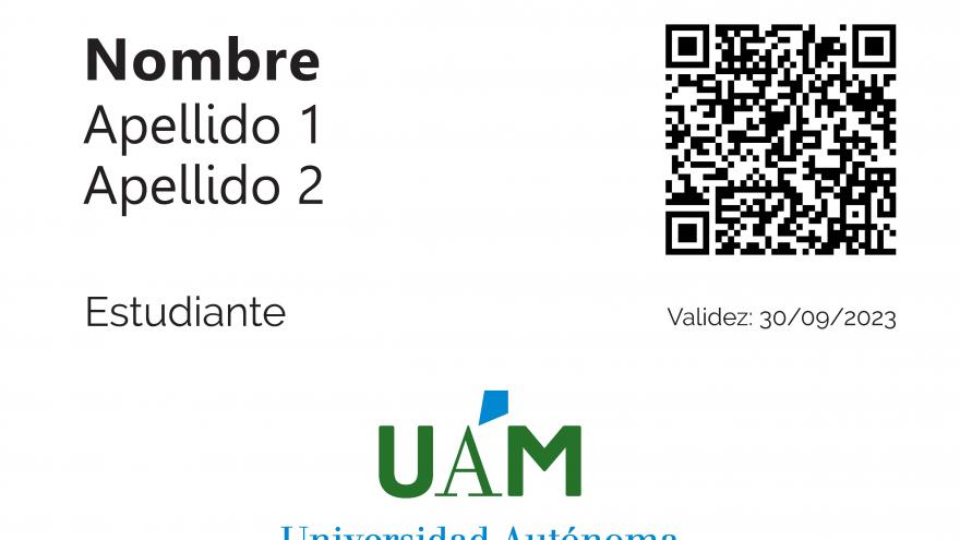 Una imagen del carnet universitario