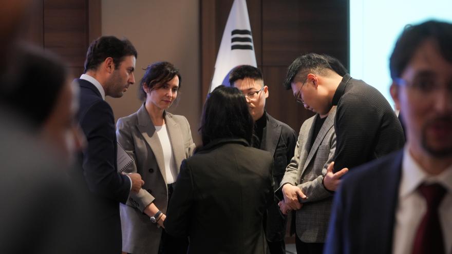 La presidenta durante el encuentro con empresarios