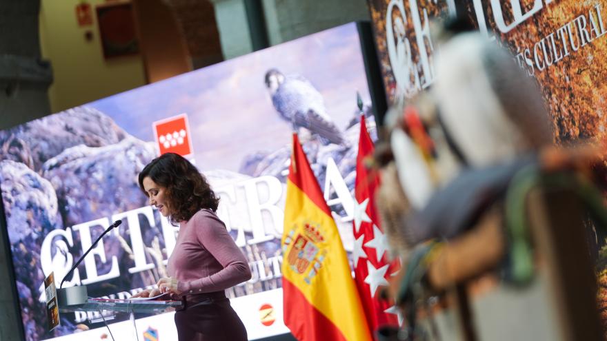 La presidenta durante la declaración de BIC a la Cetrería