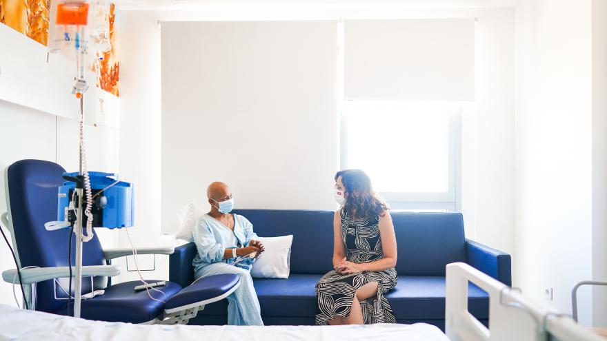 La presidenta en su visita al hospital
