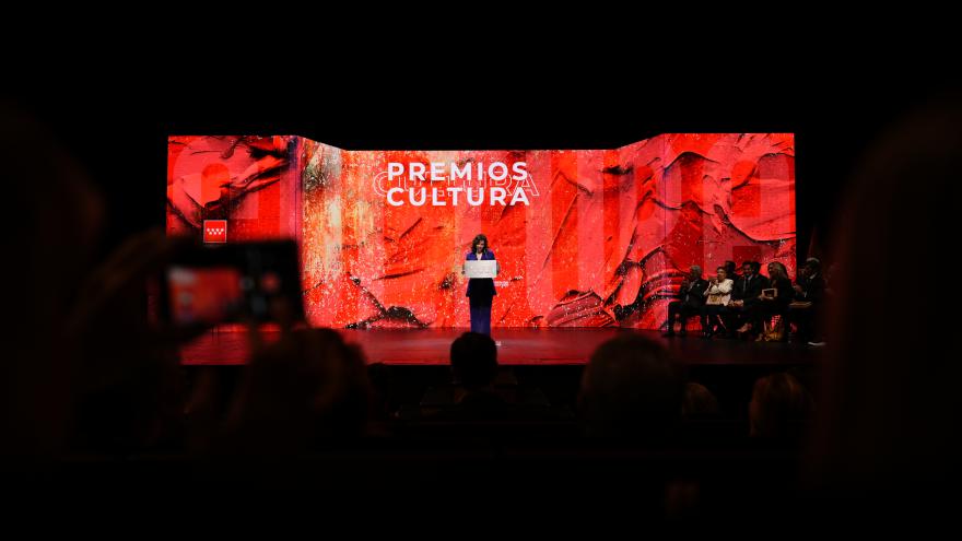 La presidenta durante la entrega de los premios