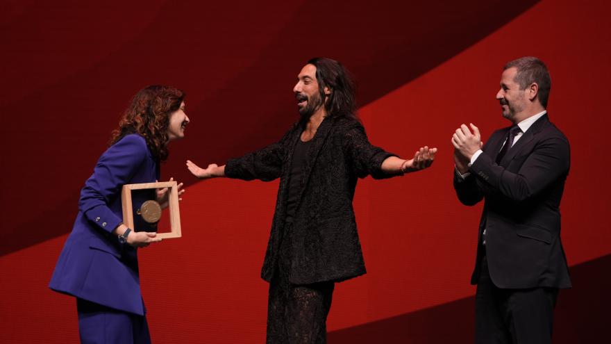 La presidenta durante la entrega de los premios