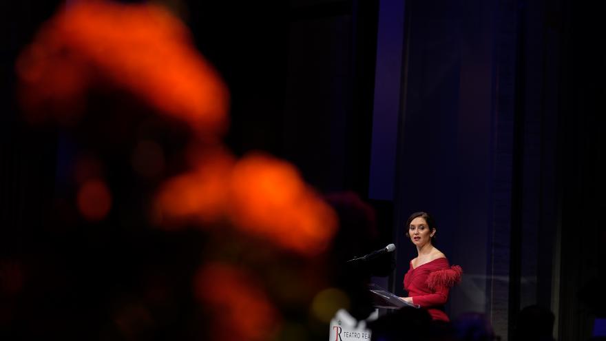 La presidenta durante su intervención en la gala