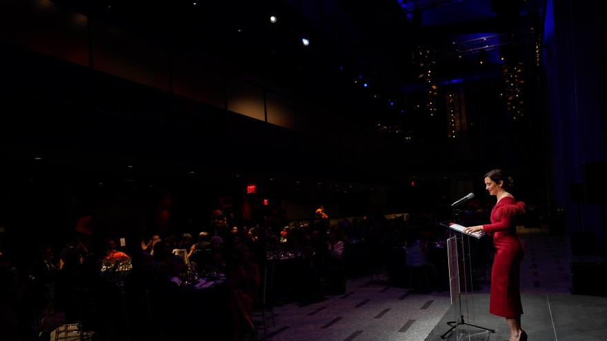 La presidenta durante su intervención en la gala