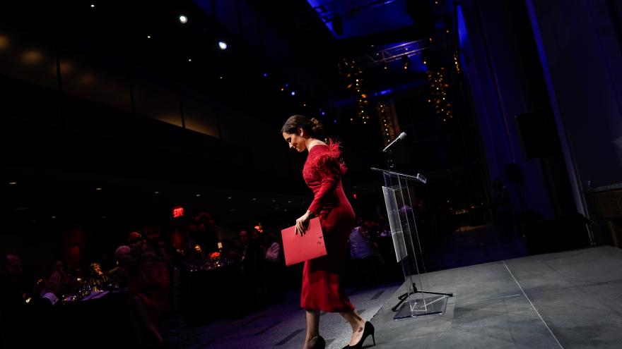 La presidenta tras su intervención en la gala