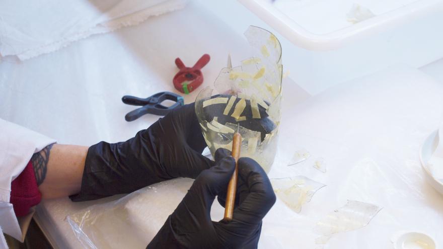 Restauración vidrio. Foto: MARPA / Mario Torquemada Restauración vidrio