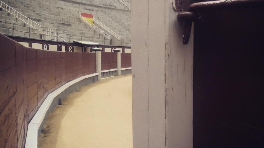 Los tendidos y el callejón vacíos, esperando llenarse por la tarde