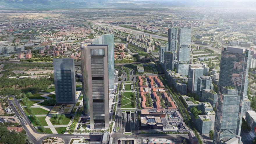 Imagen aérea de las torres de Madrid