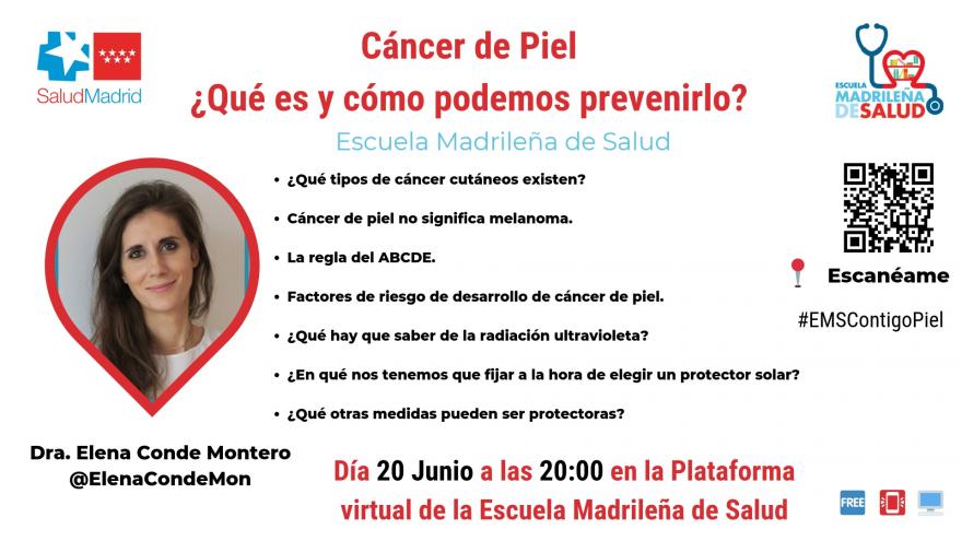 Folleto sobre Aula Virtual sobre cáncer de piel