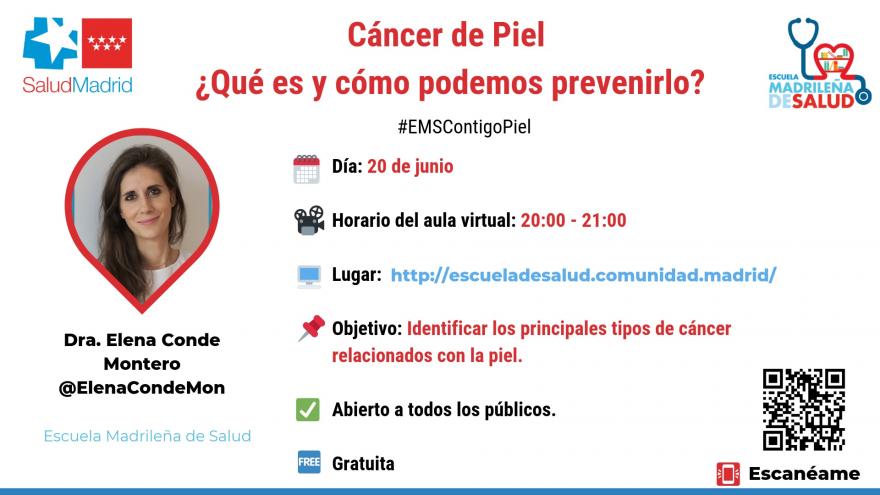 Folleto de sesión de Aula Virtual sobre cáncer de piel