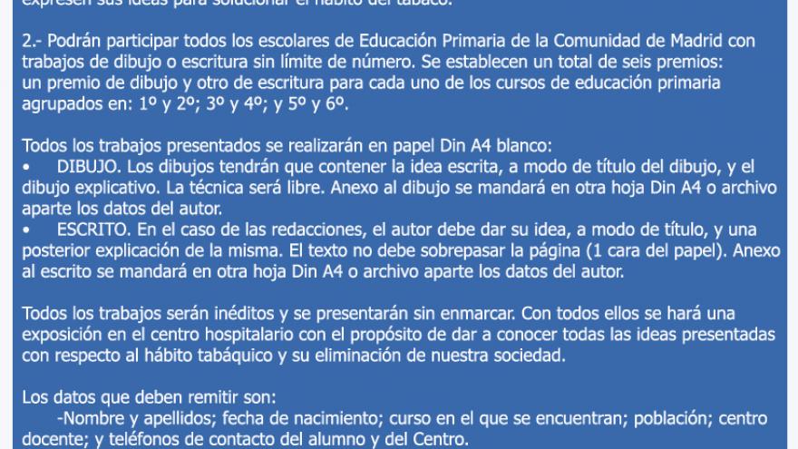Resumen de las bases en cartel
