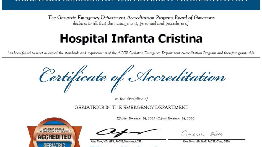 Certificado de la acreditación