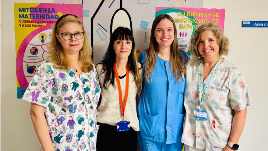 Auxiliares, psicólogas, neonatólogas y enfermeras del Clínico San Carlos forman parte de este programa Auxiliares, psicólogas, neonatólogas y enfermeras del Clínico forman parte de este programa