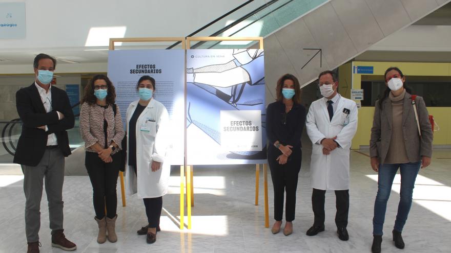 La DG Humanización, junto al equipo directivo de HUPHM y la Fundación Cultura en Vena