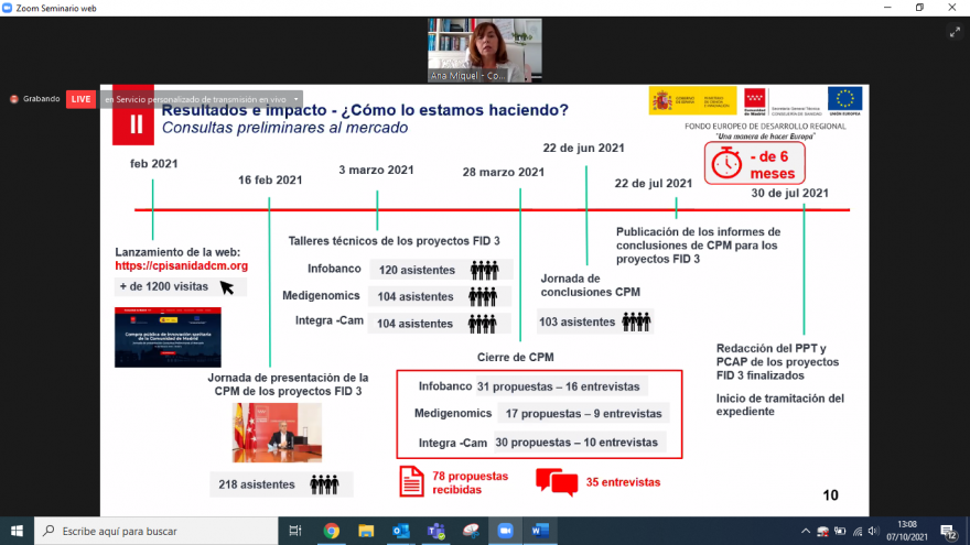 Fotograma de la presentación telemática del proyecto