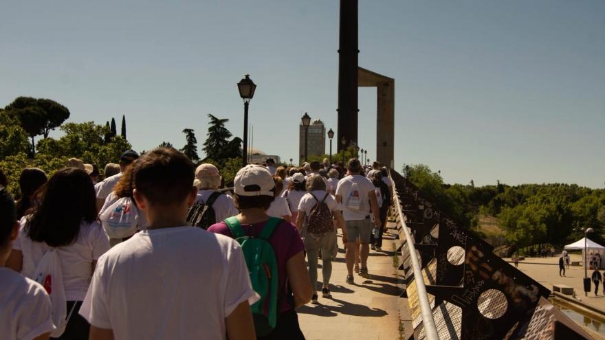 Recorrido a través del puente del Parque Enrique Tierno Galván