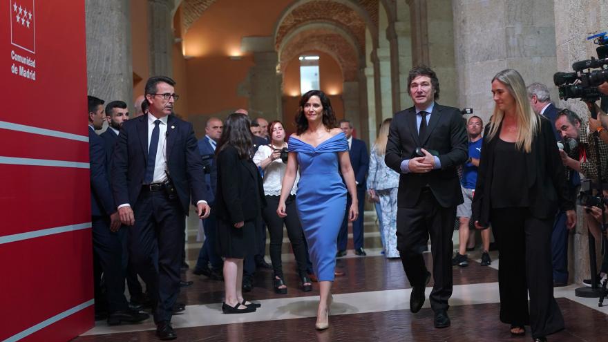 La presidenta Isabel Díaz Ayuso con el presidente de Argentina Javier Milei