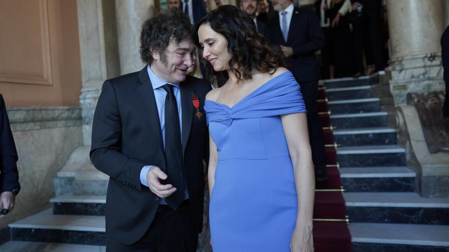 La presidenta Isabel Díaz Ayuso junto al presidente de Argentina Javier Milei