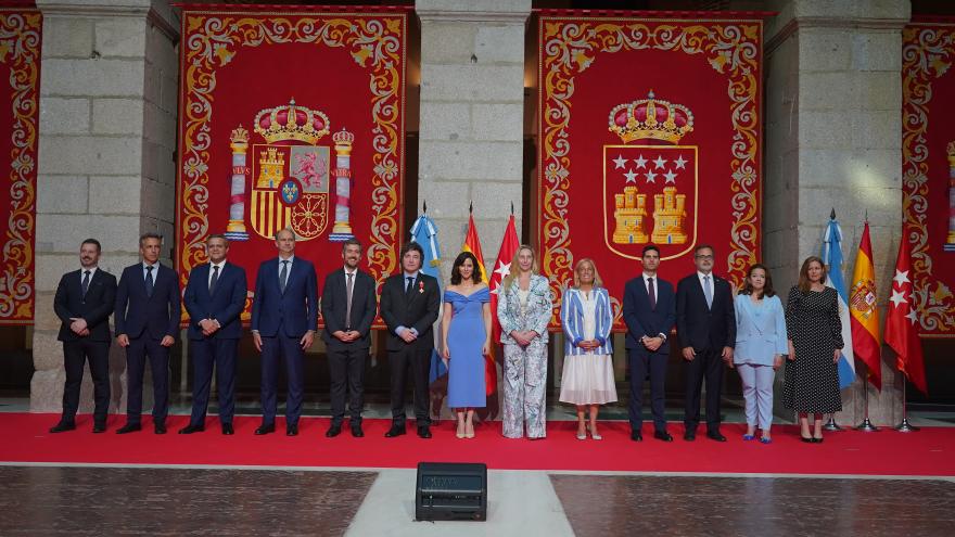 La presidenta Isabel Díaz Ayuso junto al presidente de Argentina Javier Milei