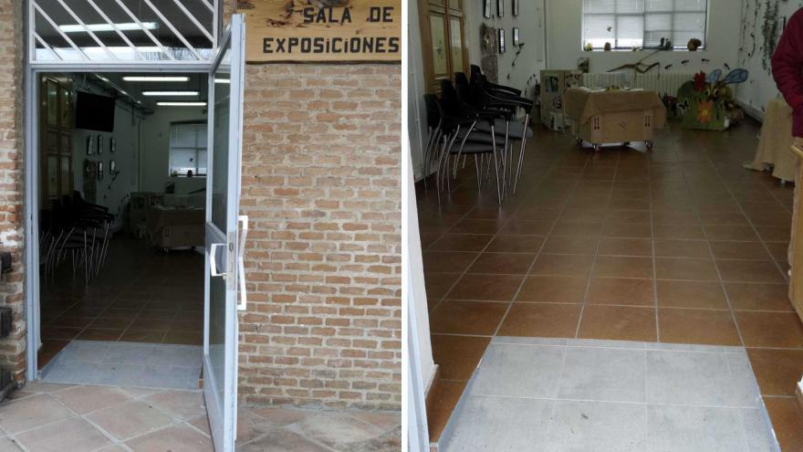 Accesos a la Sala de exposiciones del Centro de educación ambiental Caserio de Henares