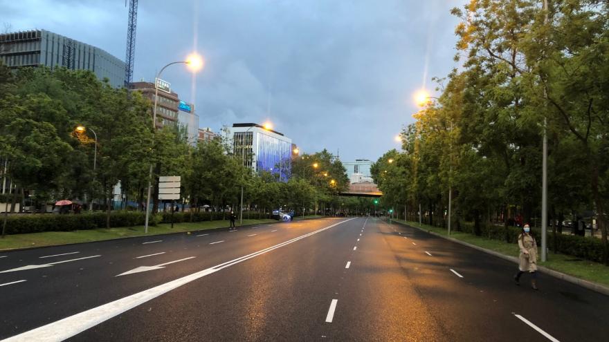 Fotografía estado de alarma Paseo de la Castellana sin gente