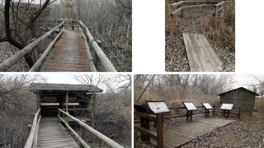 Accesos, mirador y observatorio de la Charca de Anfibios del Centro de educación ambiental Caserio de Henares