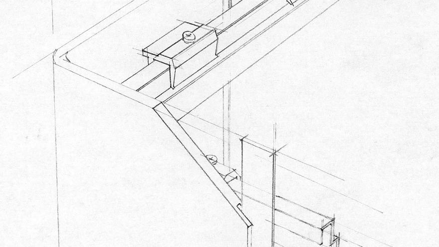 Fijación oculta del panel Trespa, detalle