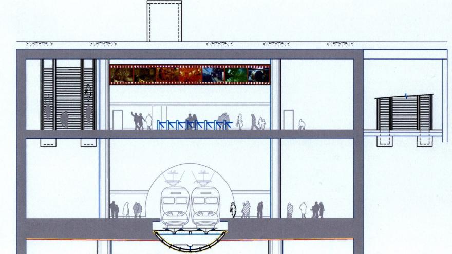 Sección transversal de estación