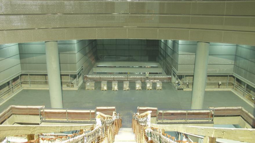 Estación de San Fermín-Orcasur durante la ejecución de las obras